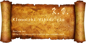 Klenoczki Viktória névjegykártya